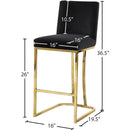 Meridian Heidi Black Velvet Stool IMAGE 5