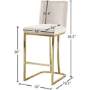 Meridian Heidi Cream Velvet Stool IMAGE 5