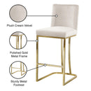 Meridian Heidi Cream Velvet Stool IMAGE 6