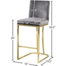 Meridian Heidi Grey Velvet Stool IMAGE 5