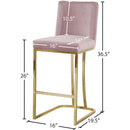 Meridian Heidi Pink Velvet Stool IMAGE 5