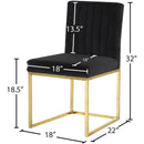 Meridian Giselle Black Velvet Dining Chair IMAGE 5