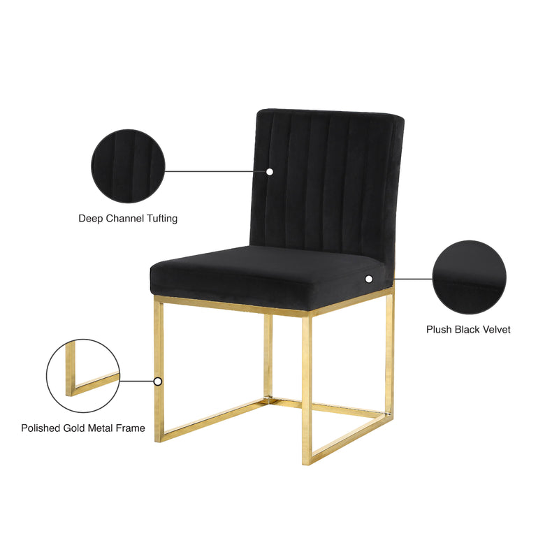 Meridian Giselle Black Velvet Dining Chair IMAGE 6