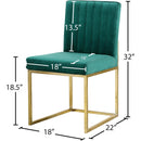 Meridian Giselle Green Velvet Dining Chair IMAGE 5