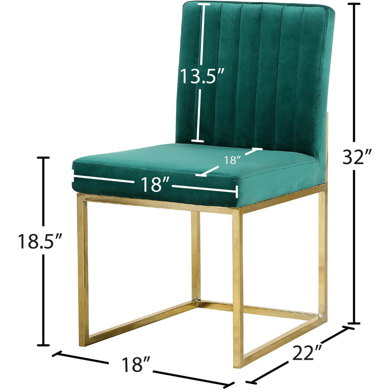 Meridian Giselle Green Velvet Dining Chair IMAGE 5