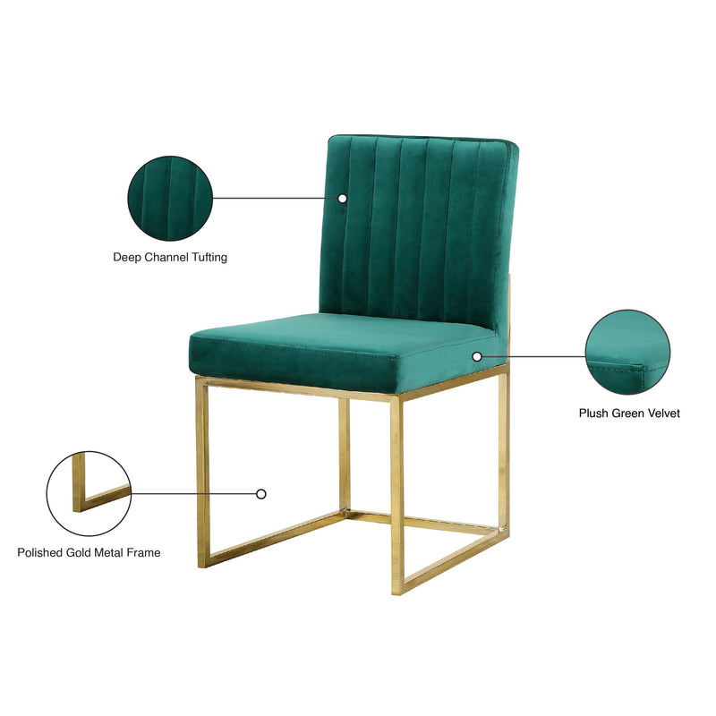 Meridian Giselle Green Velvet Dining Chair IMAGE 6