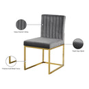 Meridian Giselle Grey Velvet Dining Chair IMAGE 6