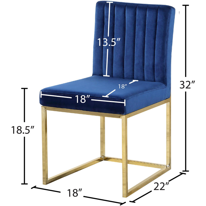Meridian Giselle Navy Velvet Dining Chair IMAGE 5