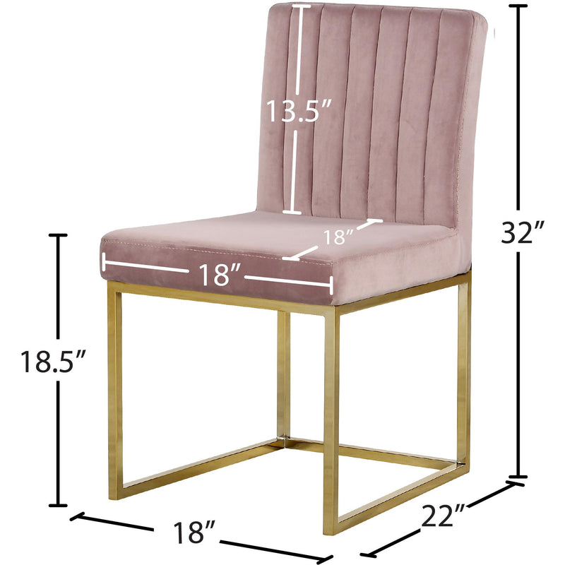Meridian Giselle Pink Velvet Dining Chair IMAGE 5