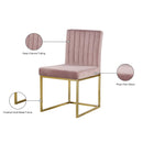 Meridian Giselle Pink Velvet Dining Chair IMAGE 6