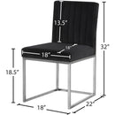 Meridian Giselle Black Velvet Dining Chair IMAGE 5