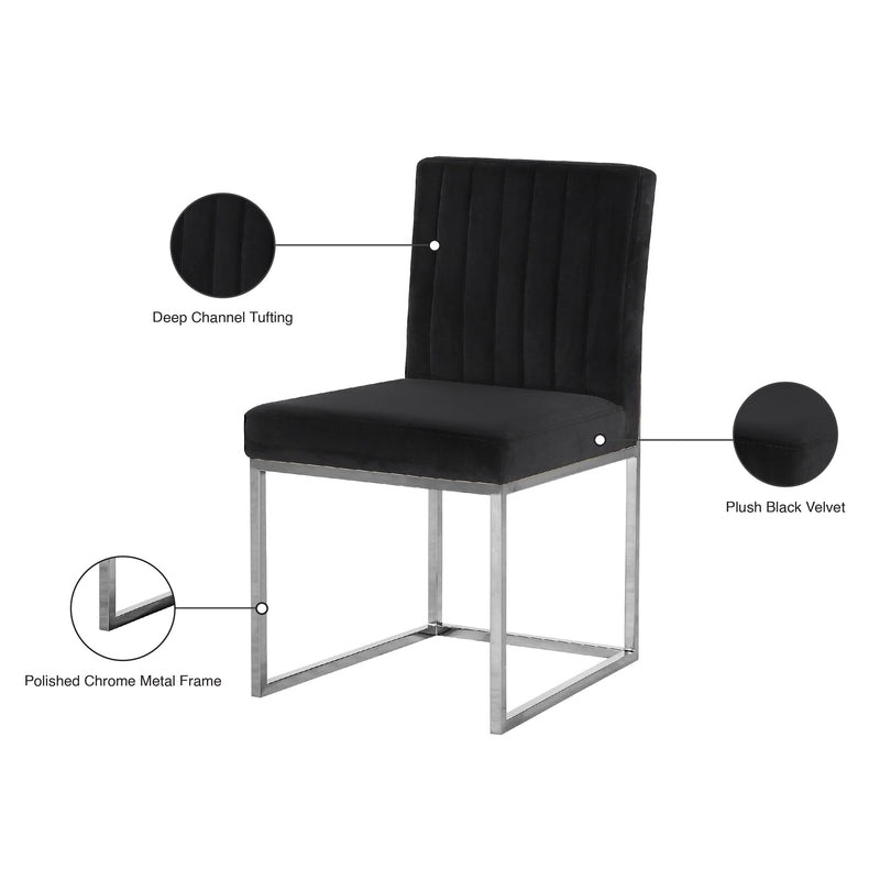 Meridian Giselle Black Velvet Dining Chair IMAGE 6