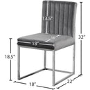 Meridian Giselle Grey Velvet Dining Chair IMAGE 5