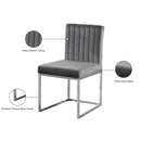 Meridian Giselle Grey Velvet Dining Chair IMAGE 6