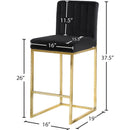 Meridian Giselle Black Velvet Stool IMAGE 5