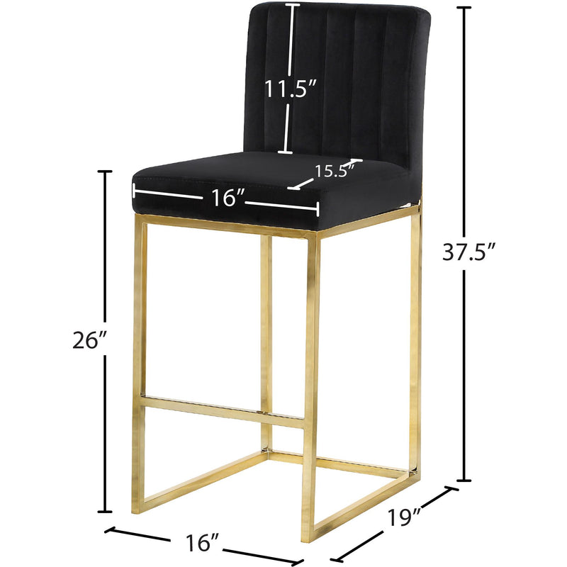 Meridian Giselle Black Velvet Stool IMAGE 5