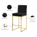 Meridian Giselle Black Velvet Stool IMAGE 6
