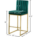 Meridian Giselle Green Velvet Stool IMAGE 5