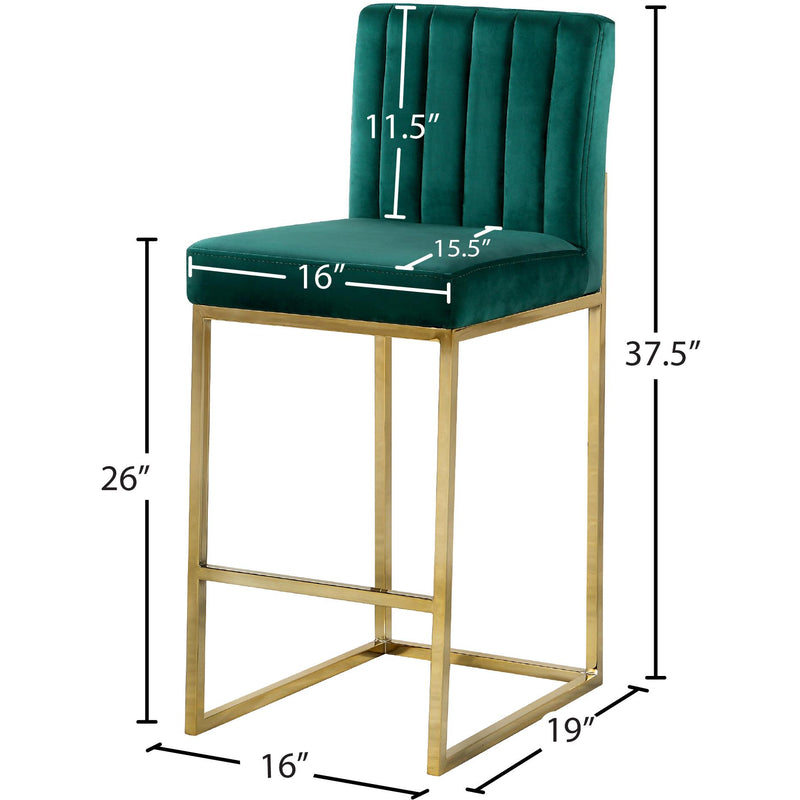 Meridian Giselle Green Velvet Stool IMAGE 5