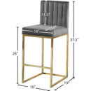 Meridian Giselle Grey Velvet Stool IMAGE 5