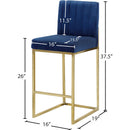 Meridian Giselle Navy Velvet Stool IMAGE 5