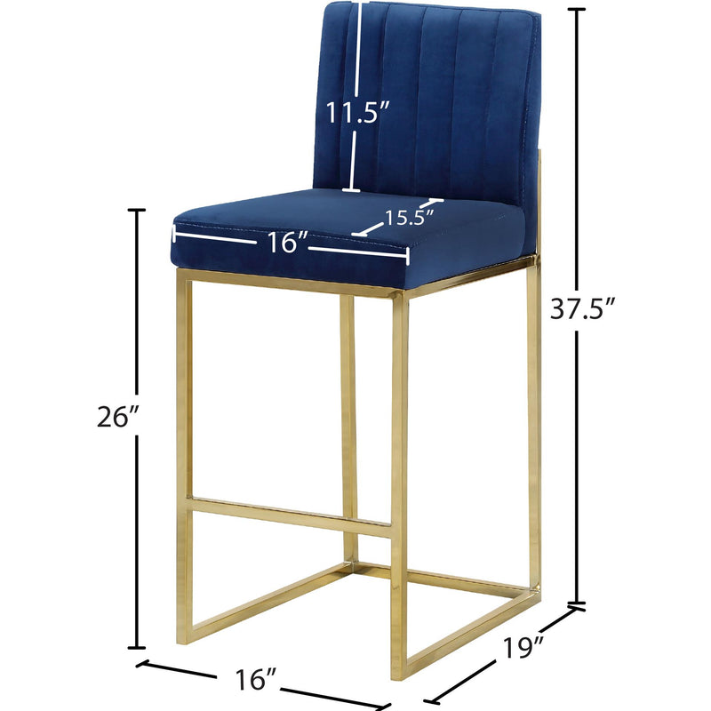 Meridian Giselle Navy Velvet Stool IMAGE 5