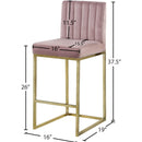 Meridian Giselle Pink Velvet Stool IMAGE 5