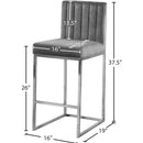 Meridian Giselle Grey Velvet Stool IMAGE 5