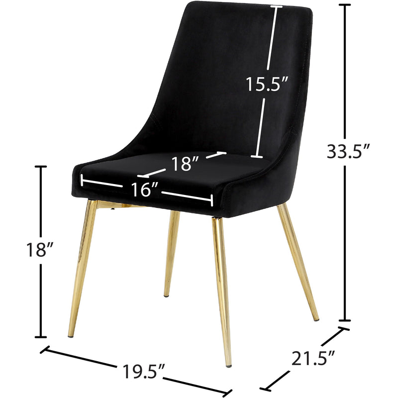 Meridian Karina Black Velvet Dining Chair IMAGE 5