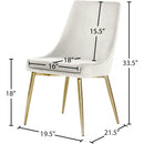 Meridian Karina Cream Velvet Dining Chair IMAGE 5