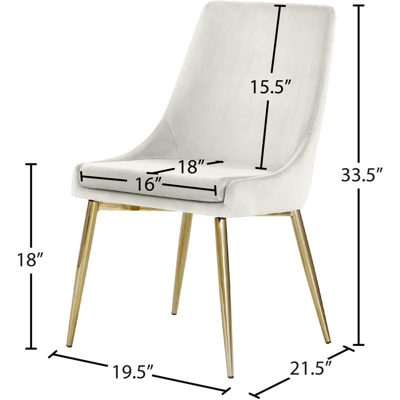 Meridian Karina Cream Velvet Dining Chair IMAGE 5