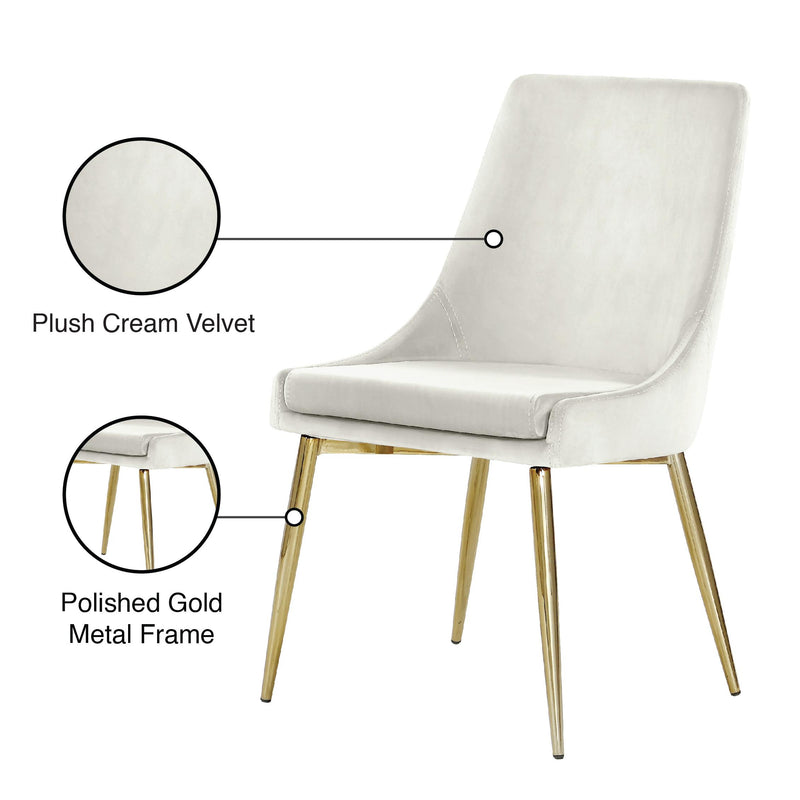Meridian Karina Cream Velvet Dining Chair IMAGE 6