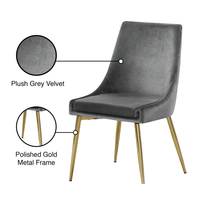 Meridian Karina Grey Velvet Dining Chair IMAGE 6