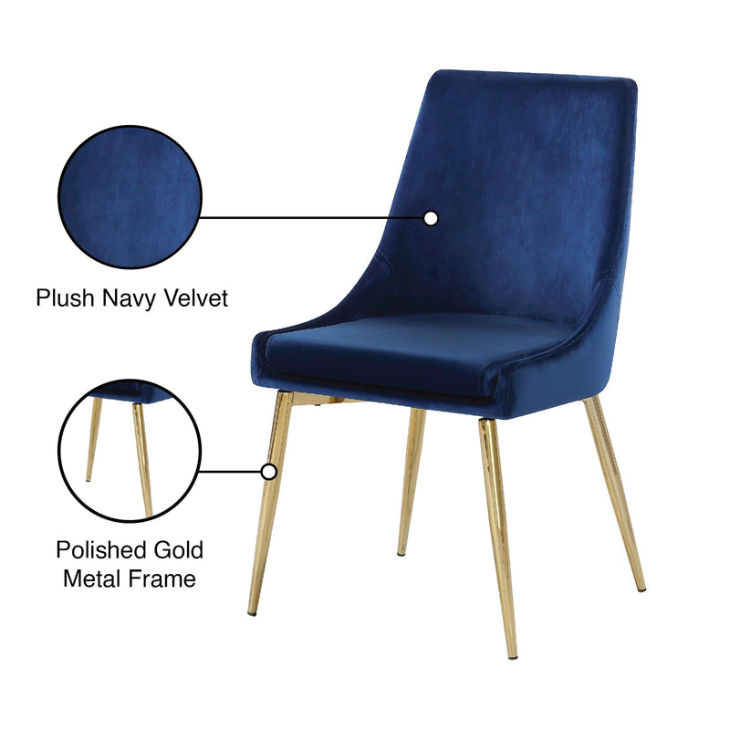 Meridian Karina Navy Velvet Dining Chair IMAGE 6