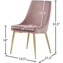 Meridian Karina Pink Velvet Dining Chair IMAGE 5