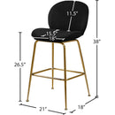 Meridian Paris Black Velvet Stool IMAGE 5