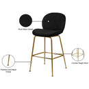 Meridian Paris Black Velvet Stool IMAGE 6