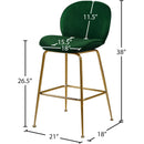 Meridian Paris Green Velvet Stool IMAGE 5