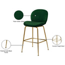 Meridian Paris Green Velvet Stool IMAGE 6