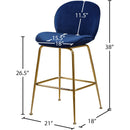 Meridian Paris Navy Velvet Stool IMAGE 5