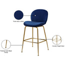 Meridian Paris Navy Velvet Stool IMAGE 6