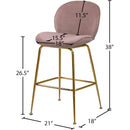 Meridian Paris Pink Velvet Stool IMAGE 5