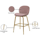 Meridian Paris Pink Velvet Stool IMAGE 6