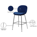 Meridian Paris Navy Velvet Stool IMAGE 6