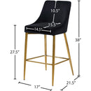 Meridian Karina Black Velvet Stool IMAGE 5