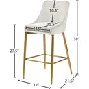 Meridian Karina Cream Velvet Stool IMAGE 5