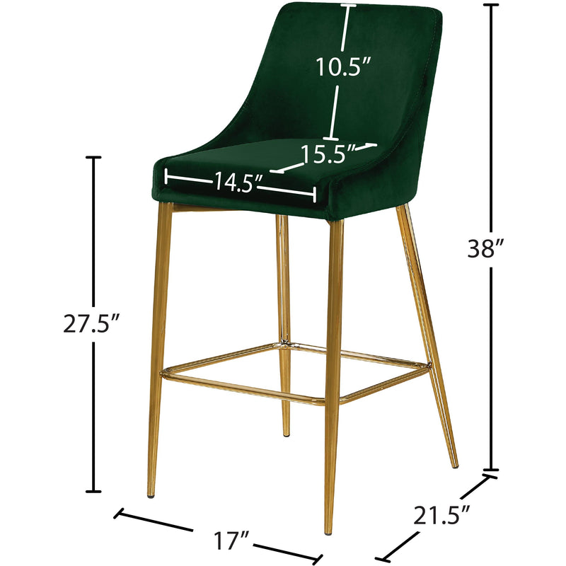 Meridian Karina Green Velvet Stool IMAGE 5