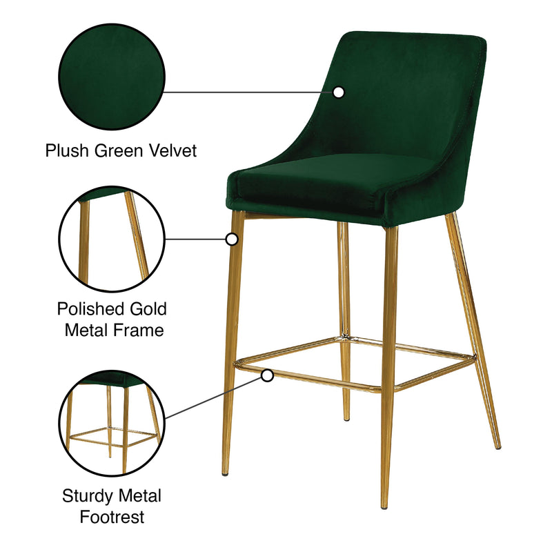 Meridian Karina Green Velvet Stool IMAGE 6
