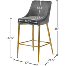 Meridian Karina Grey Velvet Stool IMAGE 5