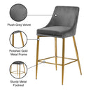 Meridian Karina Grey Velvet Stool IMAGE 6